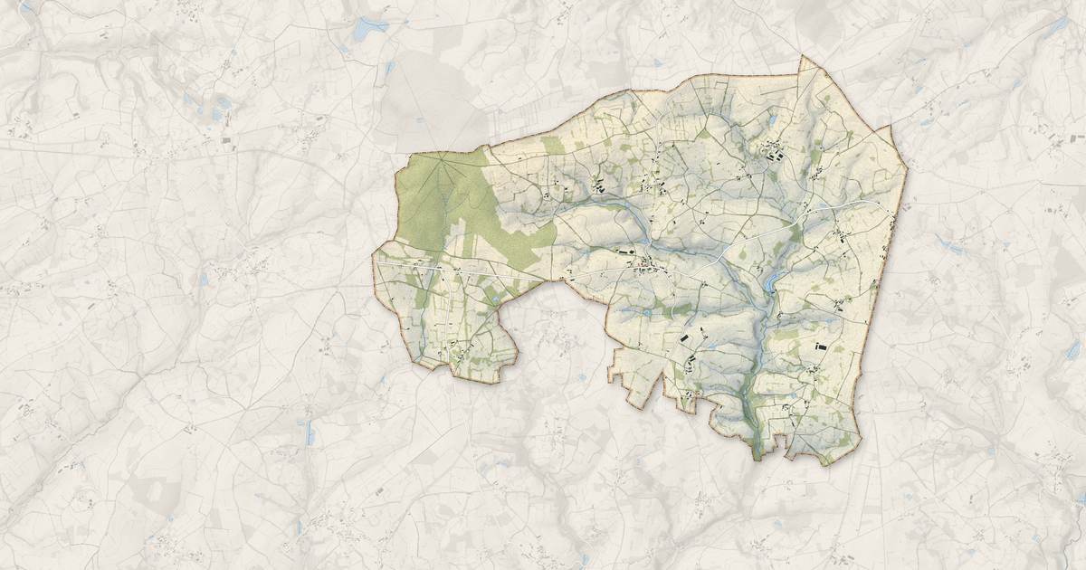 Portrait cartographique de Nouziers : relief, eau, forêts, bâti et voies, calculés à partir des données de l'IGN