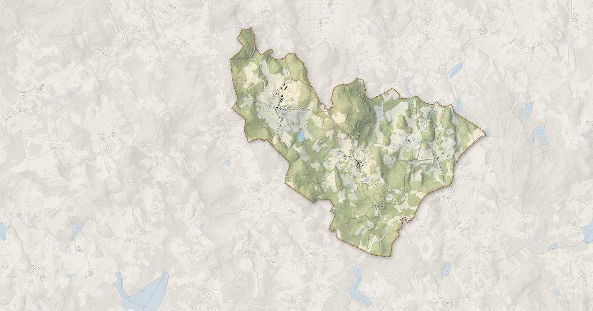 Portrait cartographique de Sous-Parsat : relief, eau, forêts, bâti et voies, calculés à partir des données de l'IGN