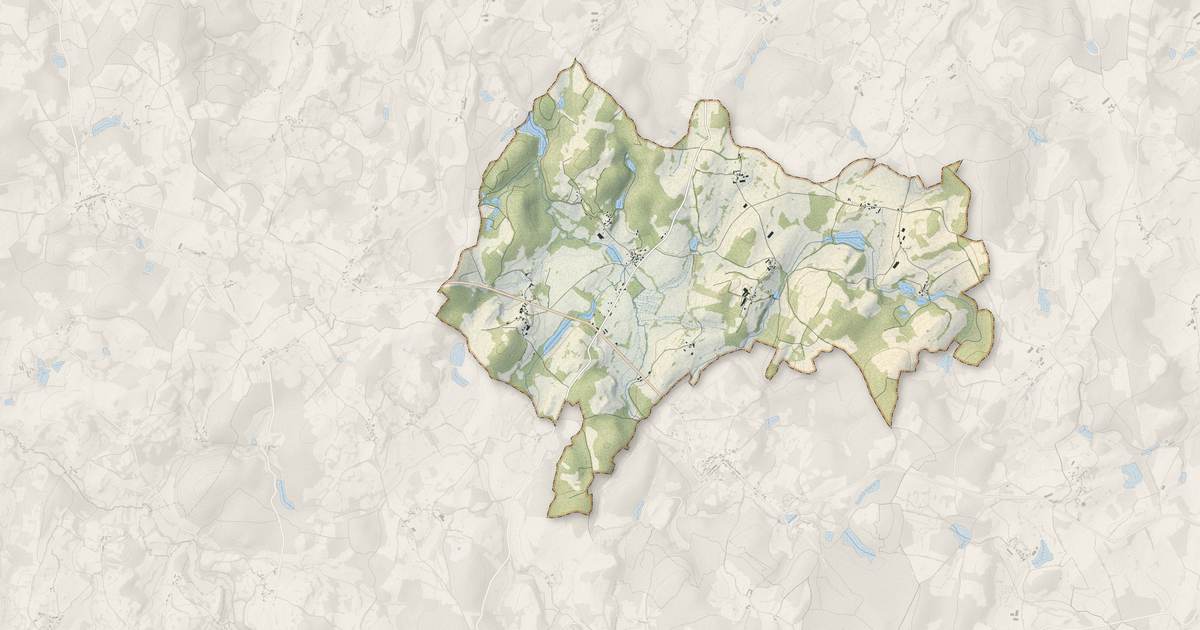 Portrait cartographique de Saint-Bard : relief, eau, forêts, bâti et voies, calculés à partir des données de l'IGN