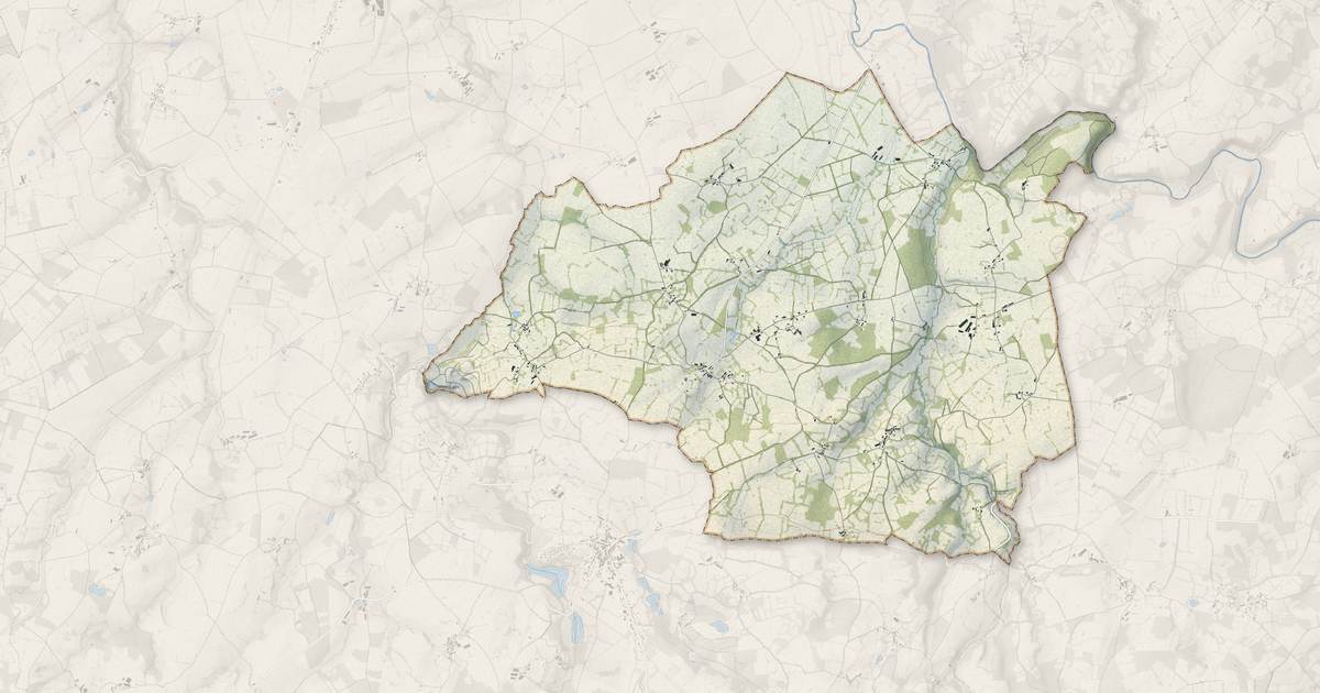Portrait cartographique de Saint-Dizier-les-Domaines : relief, eau, forêts, bâti et voies, calculés à partir des données de l'IGN