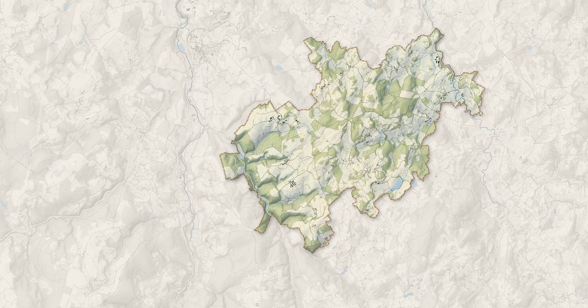 Portrait cartographique de Saint-Frion : relief, eau, forêts, bâti et voies, calculés à partir des données de l'IGN