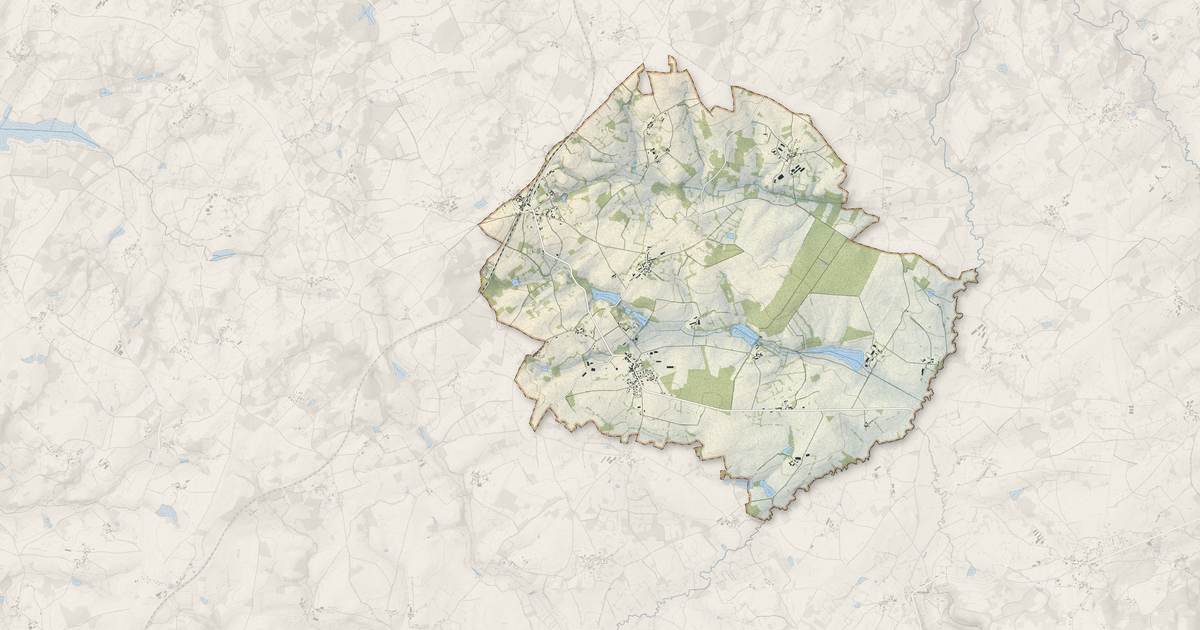 Portrait cartographique de Saint-Germain-Beaupré : relief, eau, forêts, bâti et voies, calculés à partir des données de l'IGN