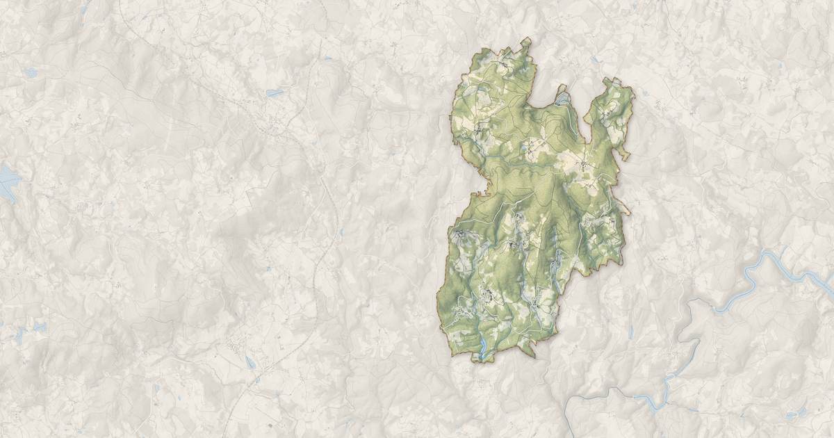 Portrait cartographique de Saint-Goussaud : relief, eau, forêts, bâti et voies, calculés à partir des données de l'IGN