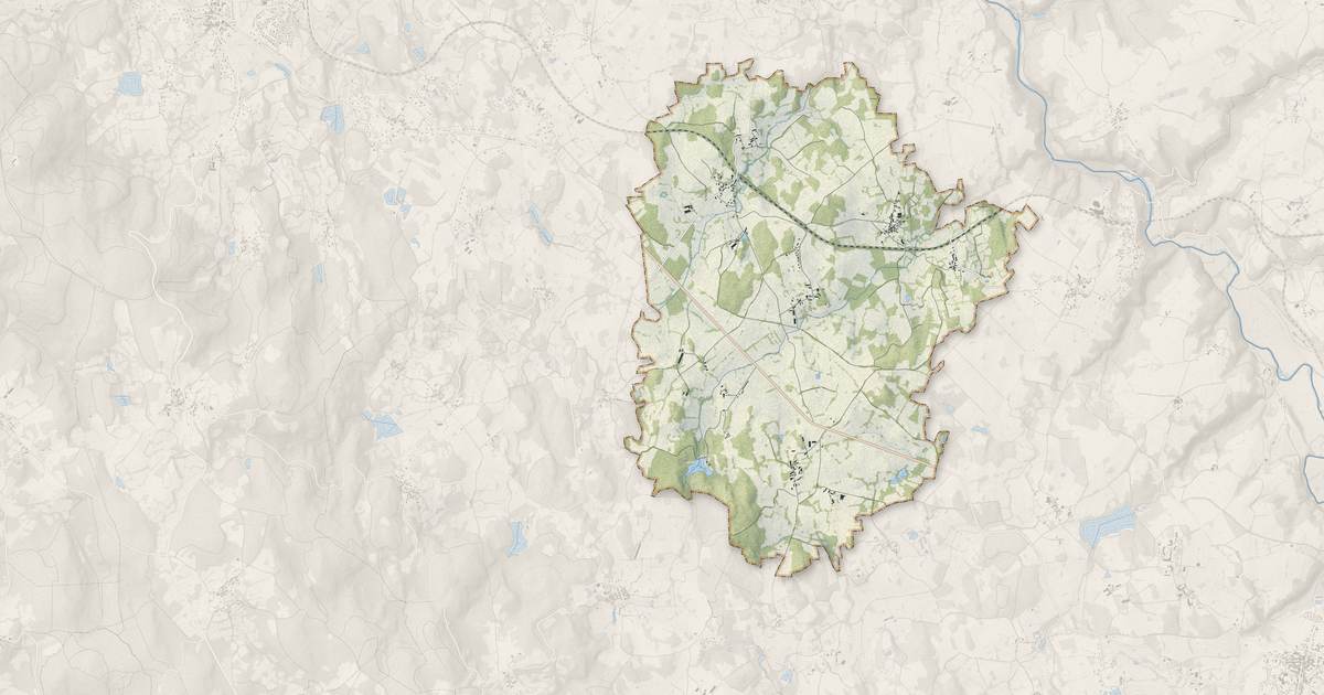 Portrait cartographique de Saint-Hilaire-la-Plaine : relief, eau, forêts, bâti et voies, calculés à partir des données de l'IGN