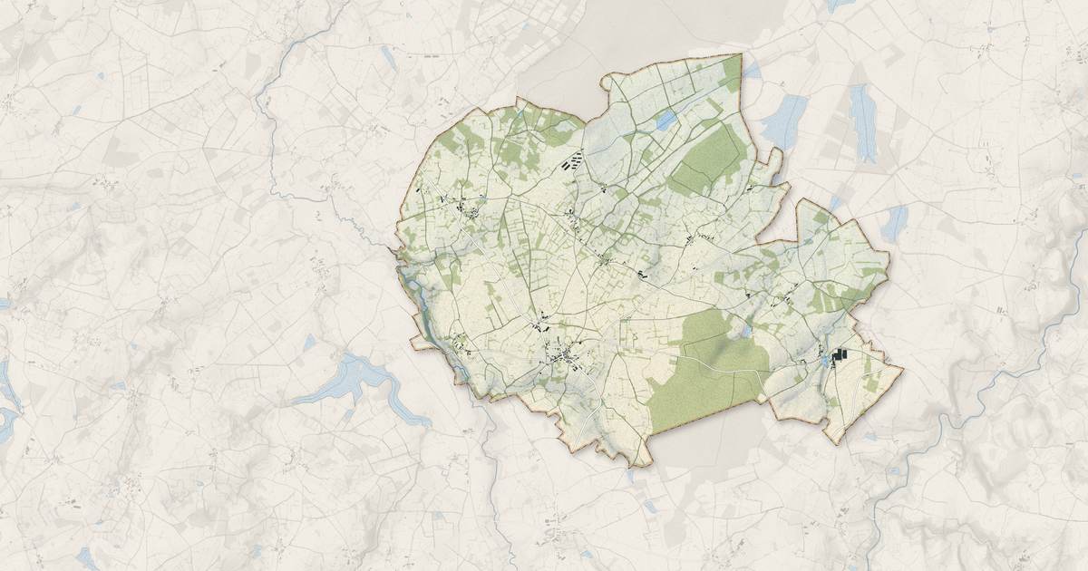 Portrait cartographique de Saint-Loup : relief, eau, forêts, bâti et voies, calculés à partir des données de l'IGN