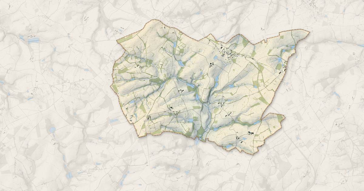 Portrait cartographique de Saint-Marien : relief, eau, forêts, bâti et voies, calculés à partir des données de l'IGN