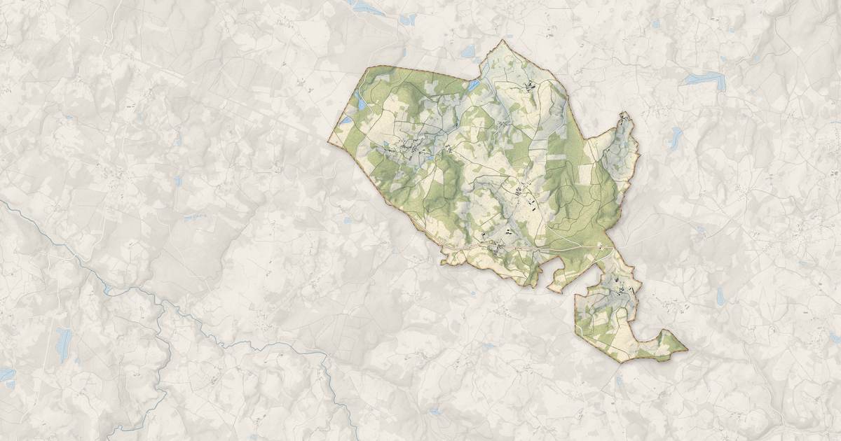 Portrait cartographique de Saint-Michel-de-Veisse : relief, eau, forêts, bâti et voies, calculés à partir des données de l'IGN