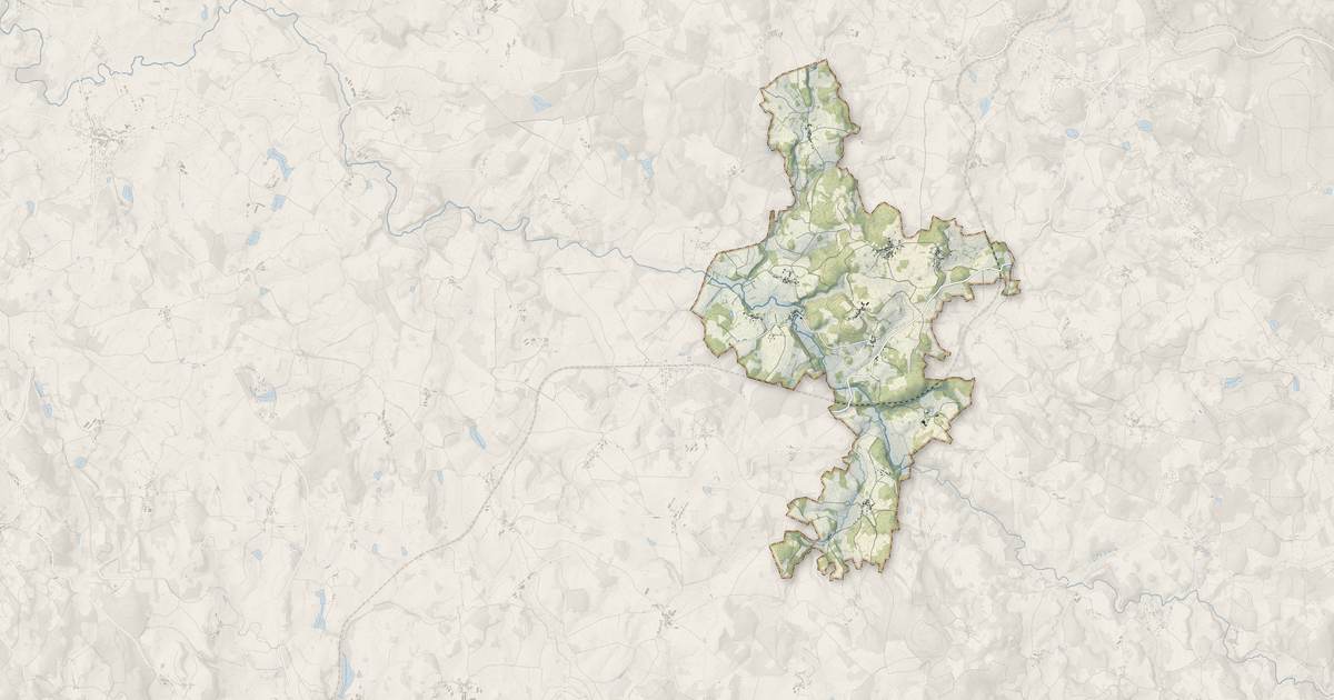Portrait cartographique de Saint-Silvain-Montaigut : relief, eau, forêts, bâti et voies, calculés à partir des données de l'IGN