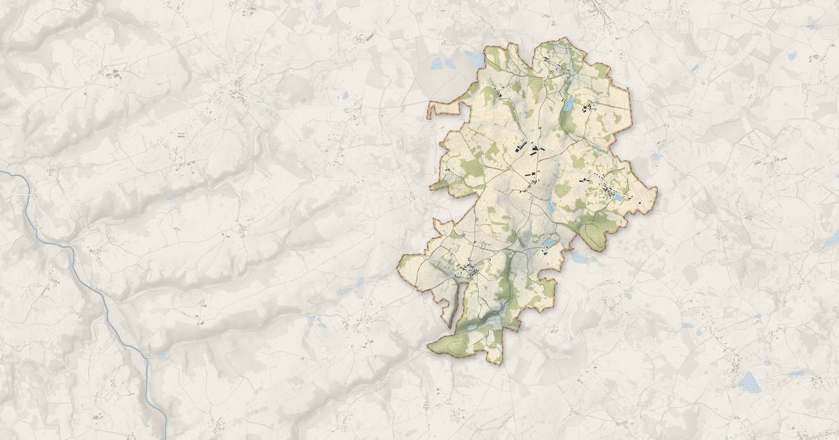 Portrait cartographique de Vigeville : relief, eau, forêts, bâti et voies, calculés à partir des données de l'IGN