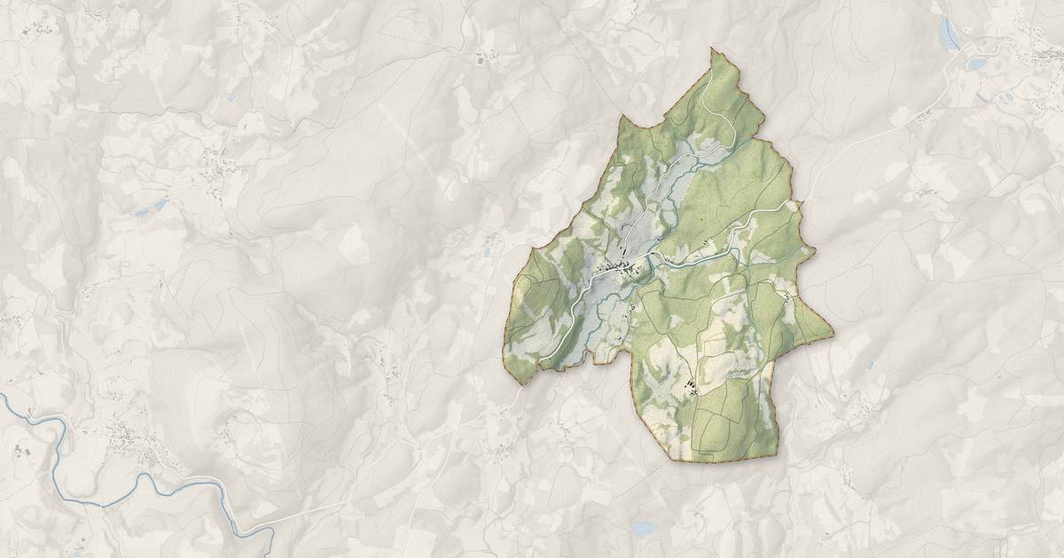 Portrait cartographique de La Villedieu : relief, eau, forêts, bâti et voies, calculés à partir des données de l'IGN