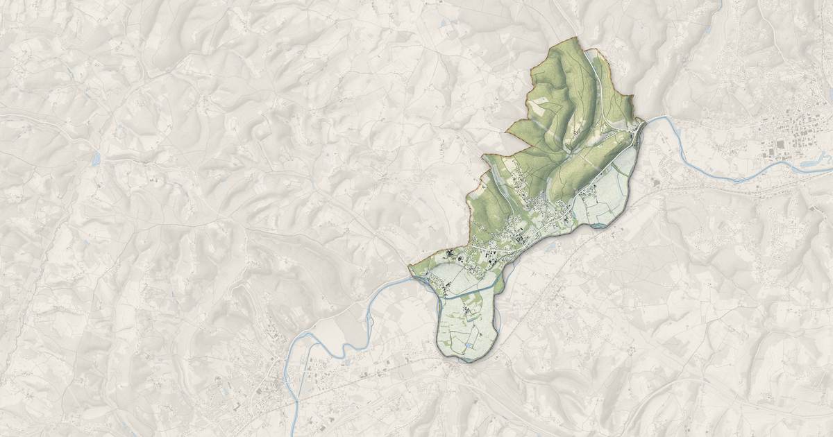 Portrait cartographique de Annesse-et-Beaulieu : relief, eau, forêts, bâti et voies, calculés à partir des données de l'IGN