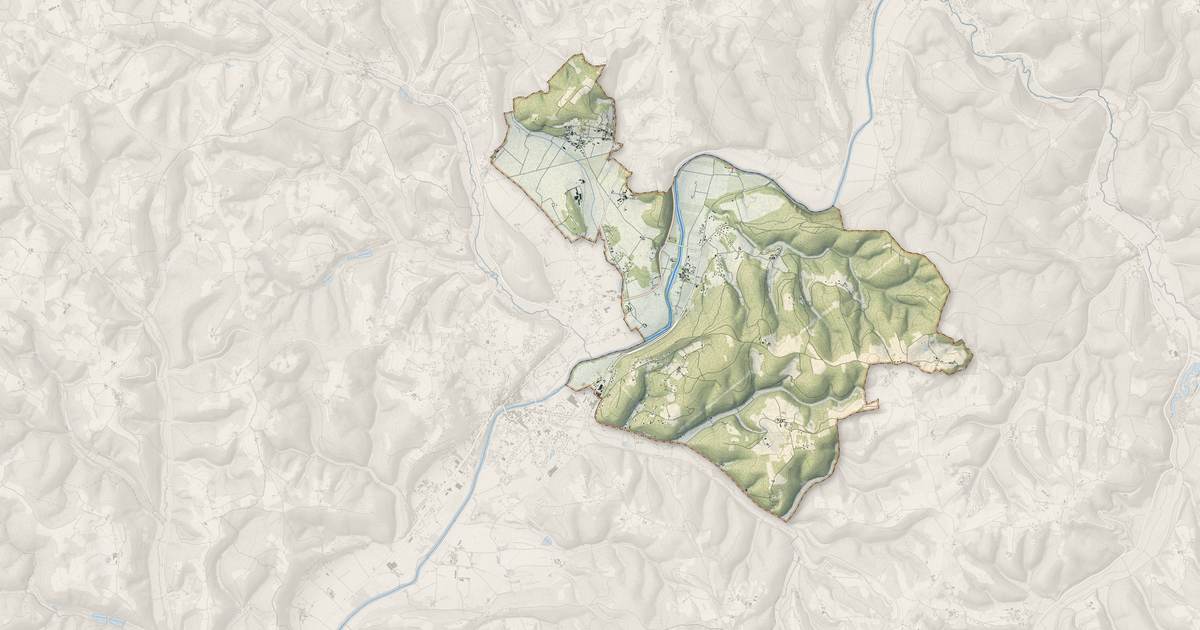 Portrait cartographique de Aubas : relief, eau, forêts, bâti et voies, calculés à partir des données de l'IGN