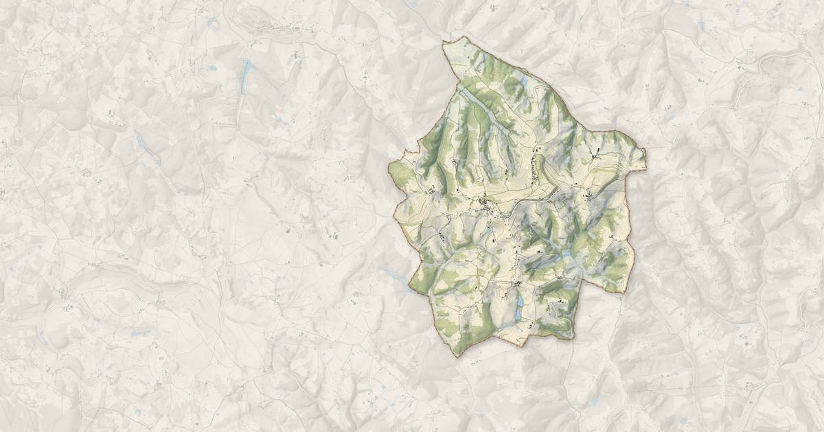 Portrait cartographique de Badefols-d'Ans : relief, eau, forêts, bâti et voies, calculés à partir des données de l'IGN