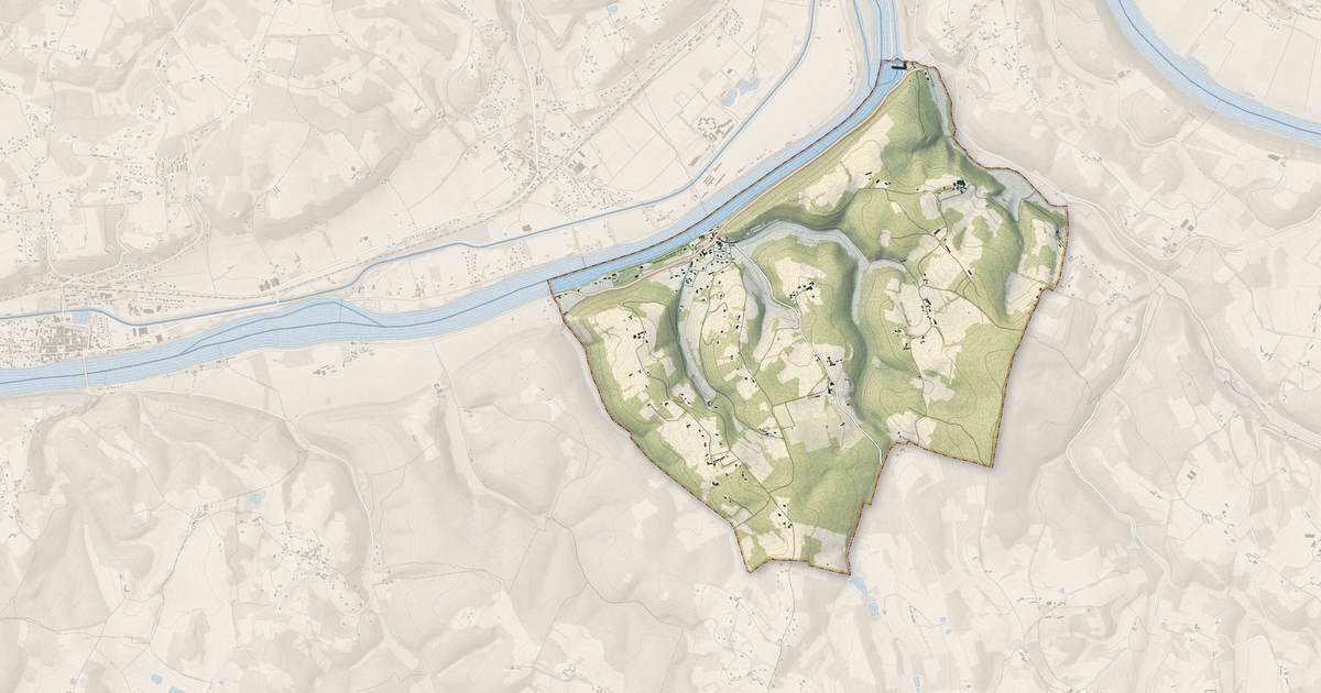 Portrait cartographique de Badefols-sur-Dordogne : relief, eau, forêts, bâti et voies, calculés à partir des données de l'IGN