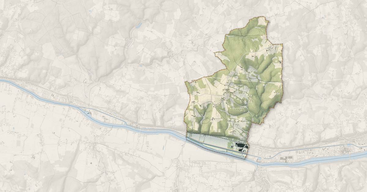 Portrait cartographique de Baneuil : relief, eau, forêts, bâti et voies, calculés à partir des données de l'IGN