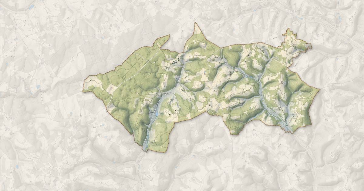 Portrait cartographique de Bars : relief, eau, forêts, bâti et voies, calculés à partir des données de l'IGN