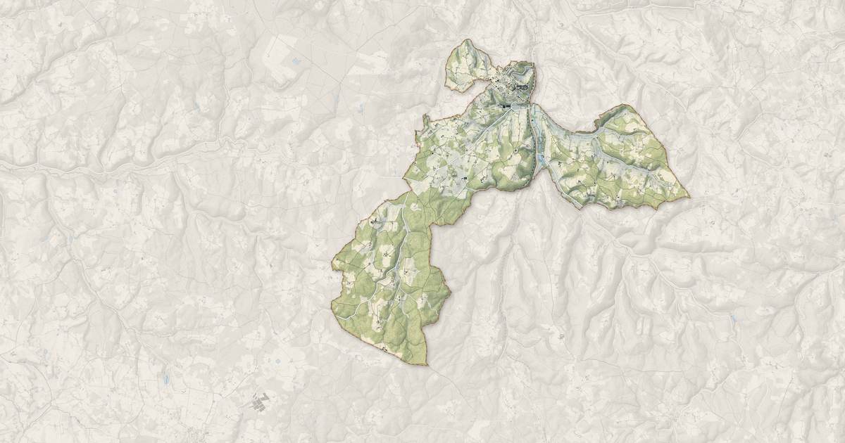 Portrait cartographique de Pays de Belvès : relief, eau, forêts, bâti et voies, calculés à partir des données de l'IGN
