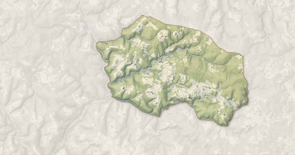 Portrait cartographique de Besse : relief, eau, forêts, bâti et voies, calculés à partir des données de l'IGN