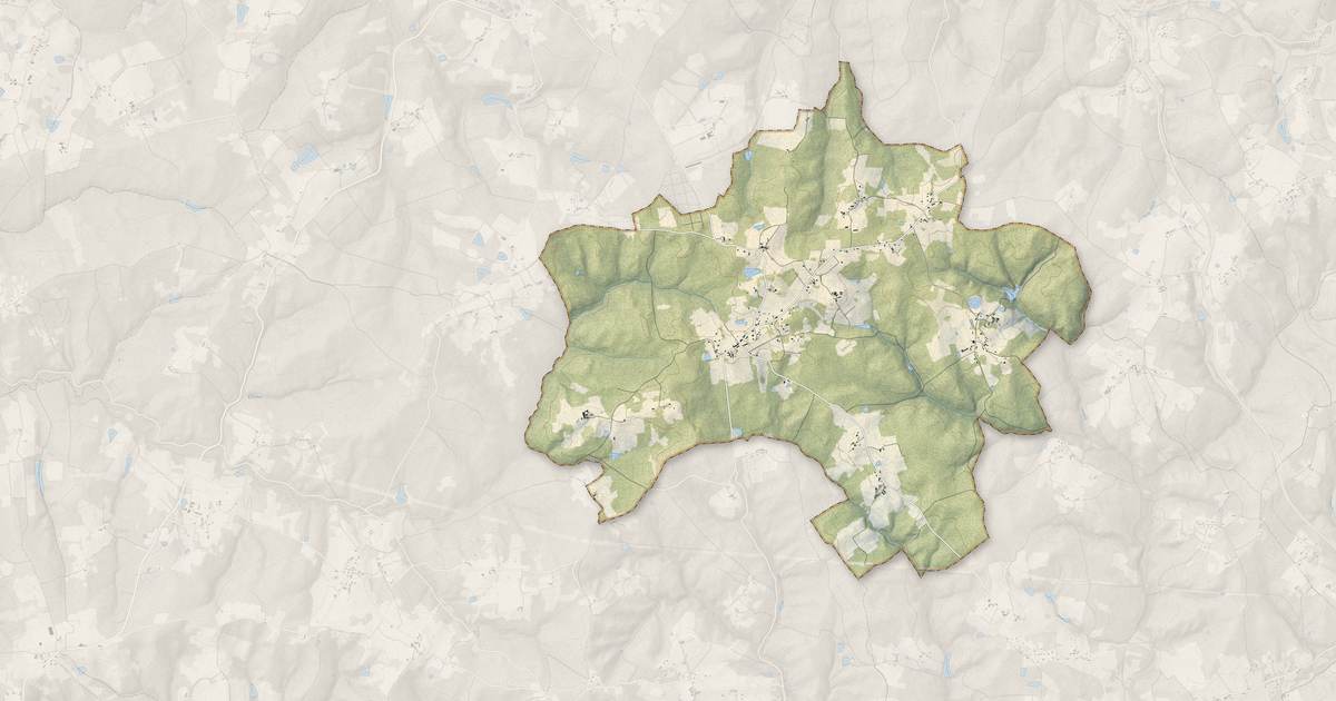 Portrait cartographique de Bosset : relief, eau, forêts, bâti et voies, calculés à partir des données de l'IGN