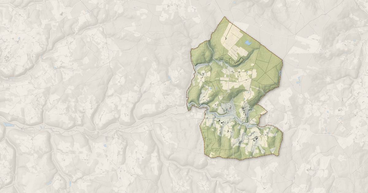 Portrait cartographique de Bouillac : relief, eau, forêts, bâti et voies, calculés à partir des données de l'IGN