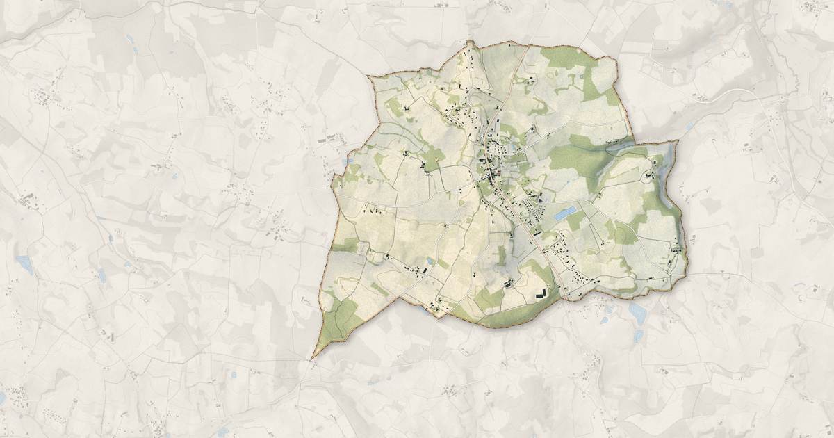 Portrait cartographique de Bouniagues : relief, eau, forêts, bâti et voies, calculés à partir des données de l'IGN