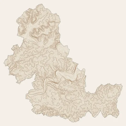 Brantôme en Périgord : courbes de niveau