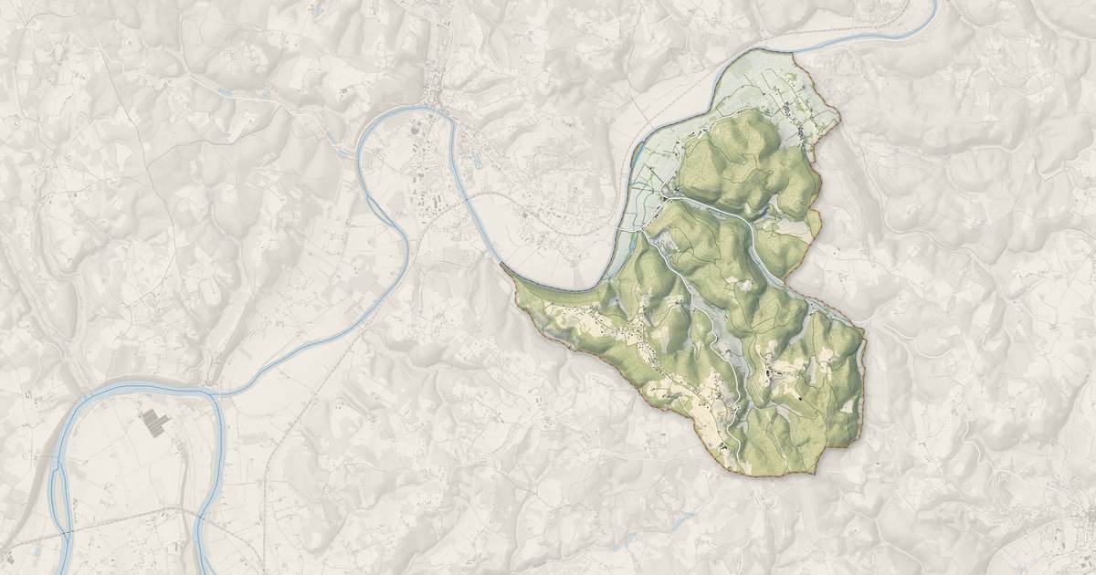 Portrait cartographique de Campagne : relief, eau, forêts, bâti et voies, calculés à partir des données de l'IGN