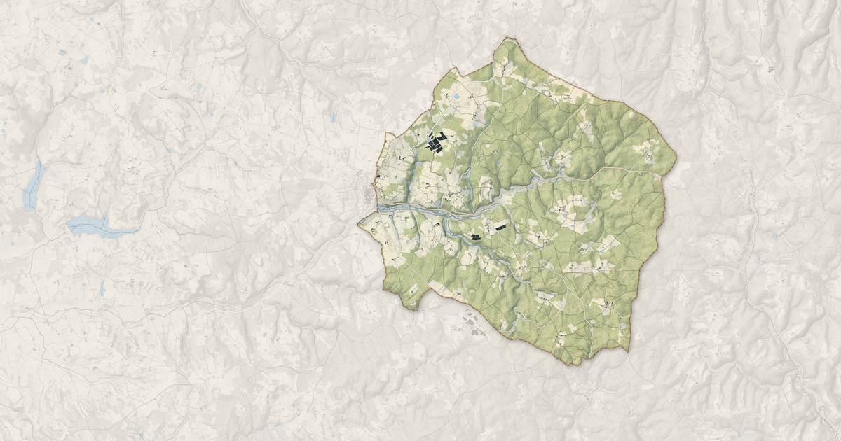 Portrait cartographique de Capdrot : relief, eau, forêts, bâti et voies, calculés à partir des données de l'IGN