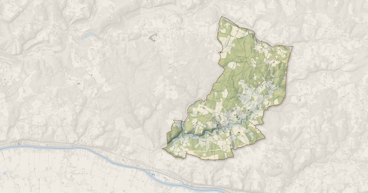 Portrait cartographique de Cause-de-Clérans : relief, eau, forêts, bâti et voies, calculés à partir des données de l'IGN