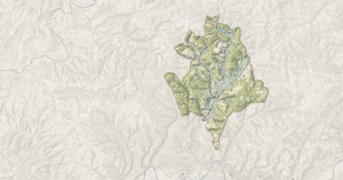 Portrait cartographique de Château-l'Évêque : relief, eau, forêts, bâti et voies, calculés à partir des données de l'IGN