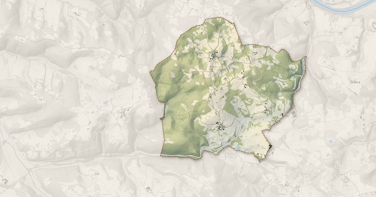 Portrait cartographique de Cladech : relief, eau, forêts, bâti et voies, calculés à partir des données de l'IGN