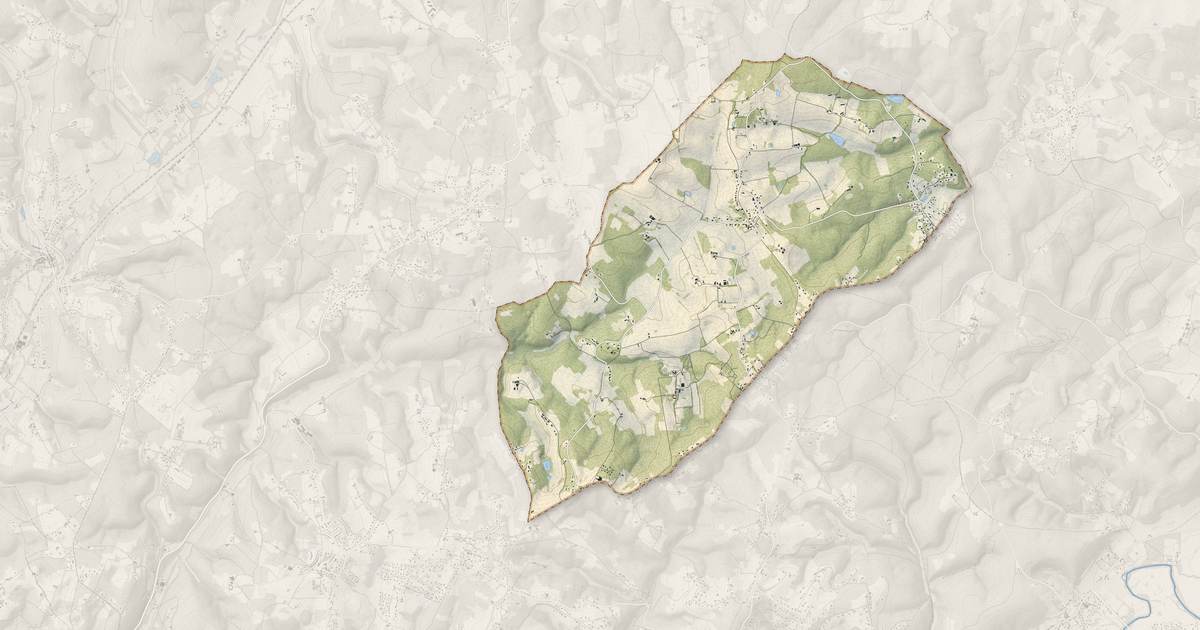 Portrait cartographique de Cornille : relief, eau, forêts, bâti et voies, calculés à partir des données de l'IGN