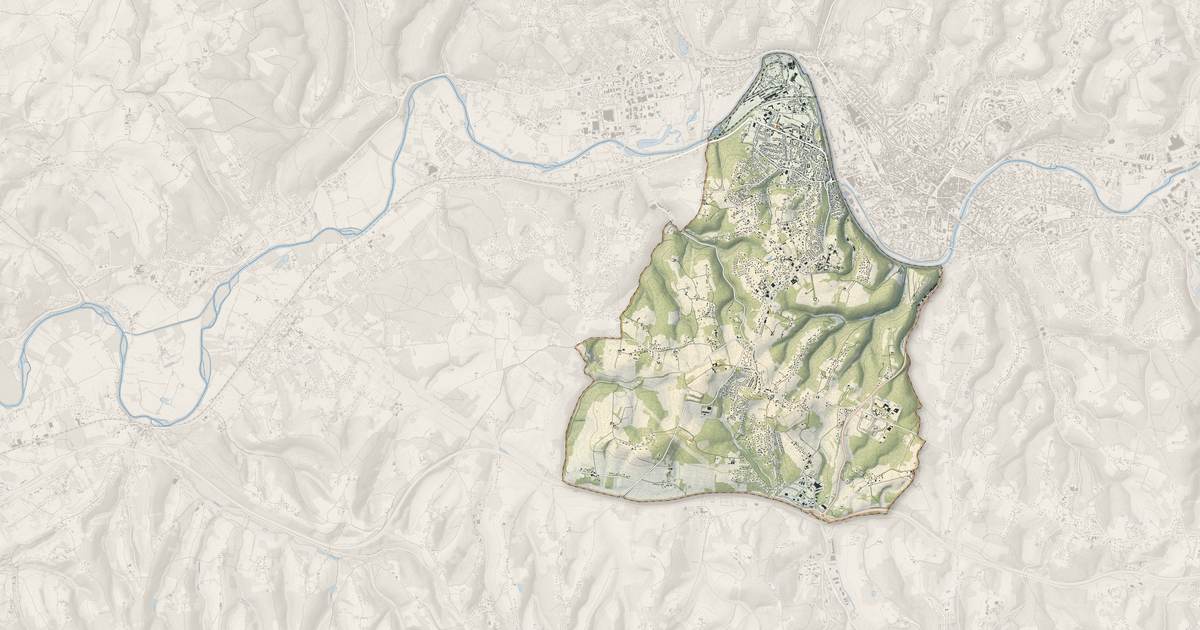 Portrait cartographique de Coulounieix-Chamiers : relief, eau, forêts, bâti et voies, calculés à partir des données de l'IGN