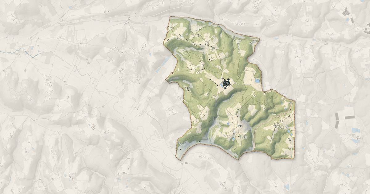 Portrait cartographique de Creyssensac-et-Pissot : relief, eau, forêts, bâti et voies, calculés à partir des données de l'IGN