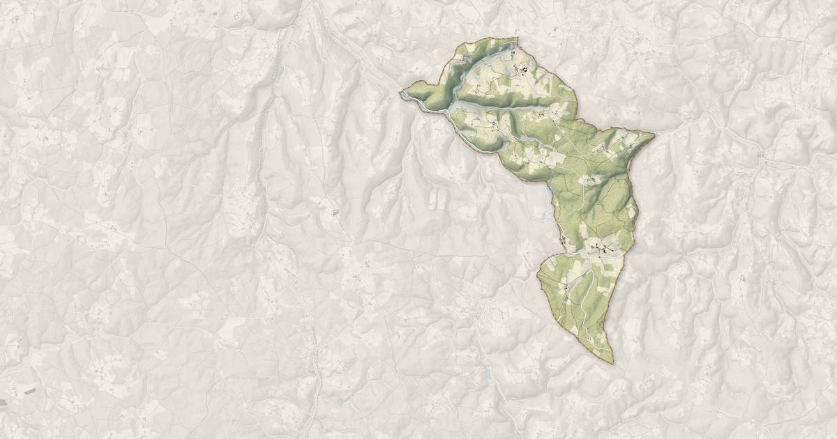 Portrait cartographique de Doissat : relief, eau, forêts, bâti et voies, calculés à partir des données de l'IGN