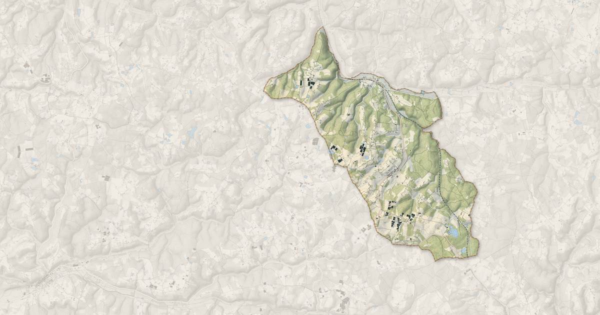 Portrait cartographique de La Douze : relief, eau, forêts, bâti et voies, calculés à partir des données de l'IGN