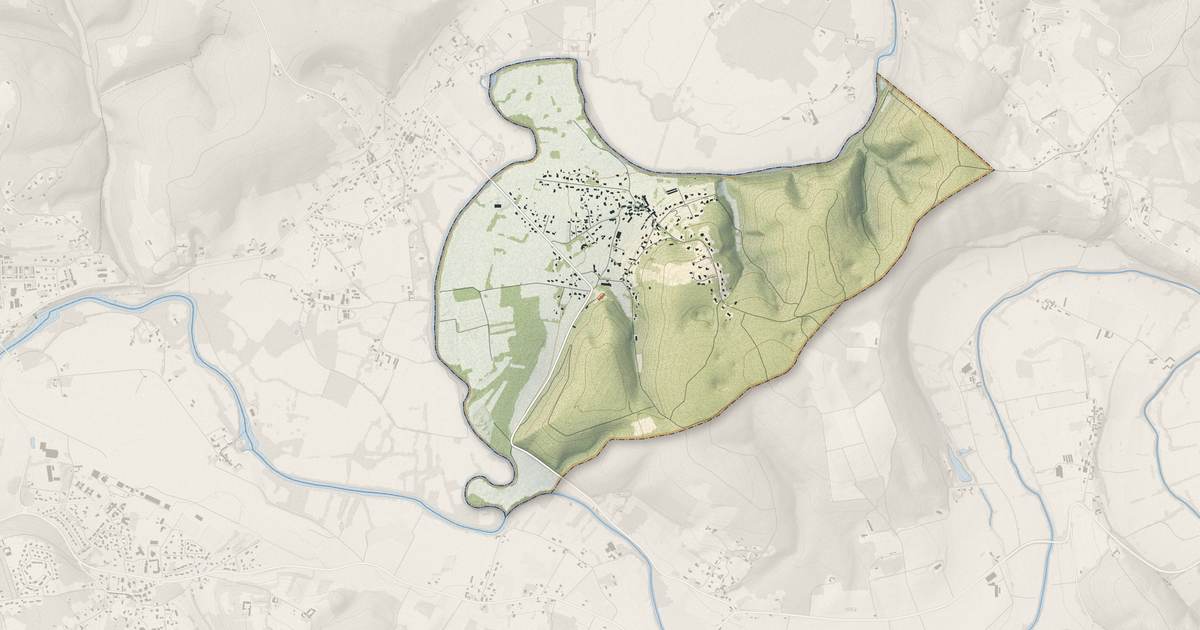 Portrait cartographique de Escoire : relief, eau, forêts, bâti et voies, calculés à partir des données de l'IGN