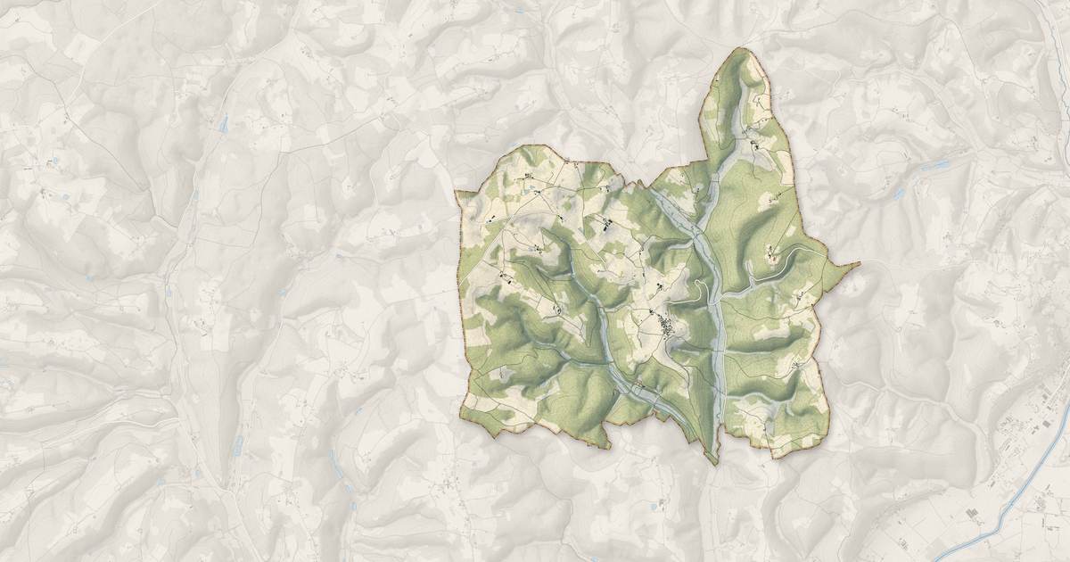 Portrait cartographique de Fanlac : relief, eau, forêts, bâti et voies, calculés à partir des données de l'IGN