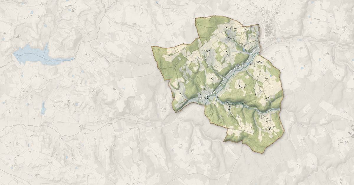 Portrait cartographique de Gaugeac : relief, eau, forêts, bâti et voies, calculés à partir des données de l'IGN