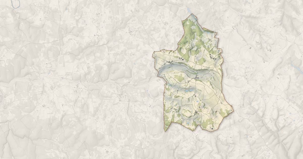 Portrait cartographique de Granges-d'Ans : relief, eau, forêts, bâti et voies, calculés à partir des données de l'IGN