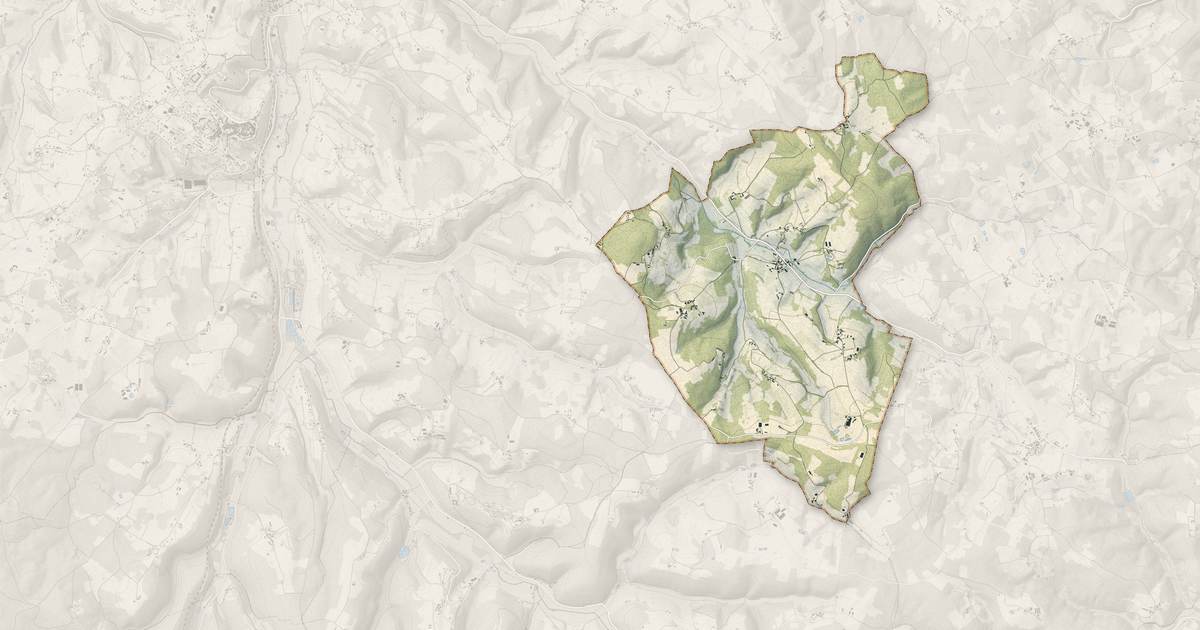 Portrait cartographique de Grives : relief, eau, forêts, bâti et voies, calculés à partir des données de l'IGN