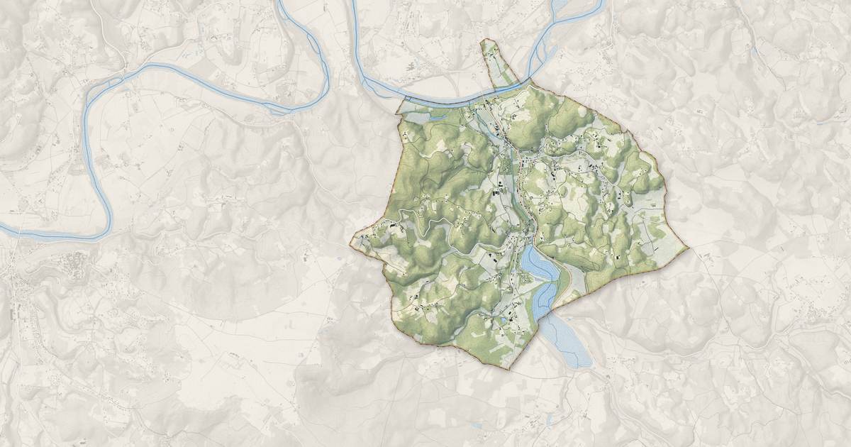 Portrait cartographique de Groléjac : relief, eau, forêts, bâti et voies, calculés à partir des données de l'IGN