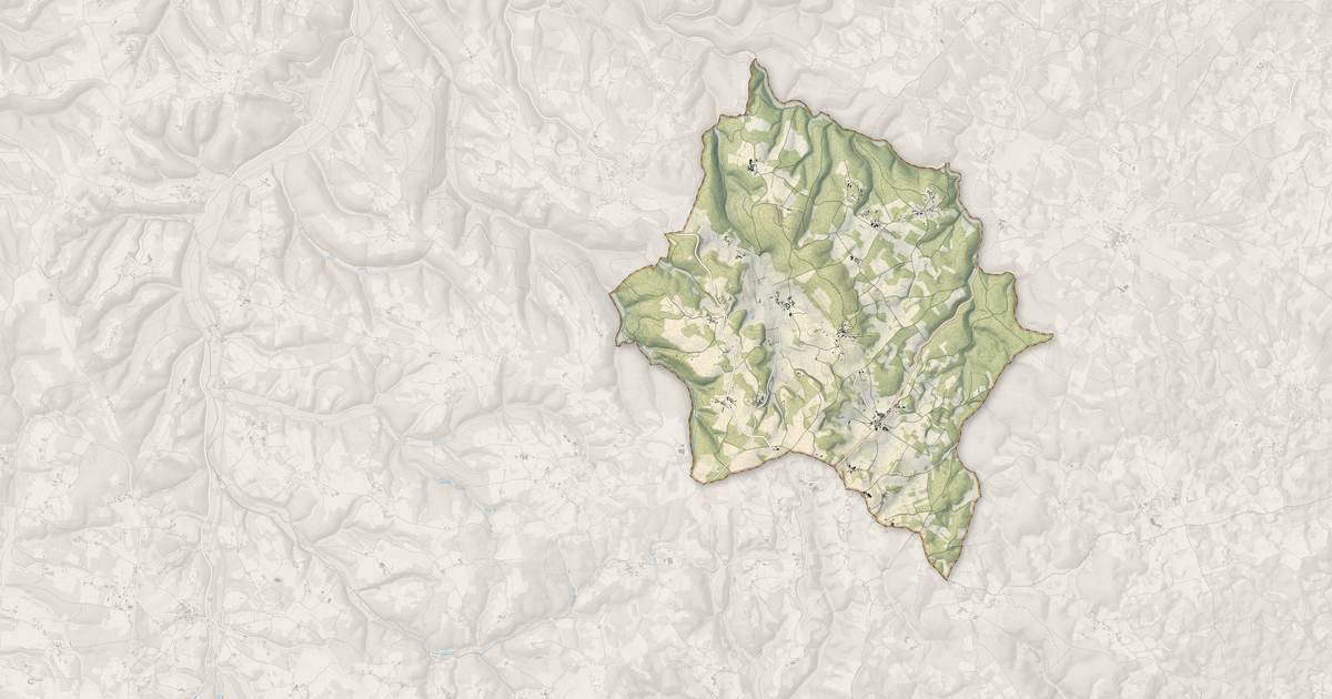 Portrait cartographique de Jayac : relief, eau, forêts, bâti et voies, calculés à partir des données de l'IGN