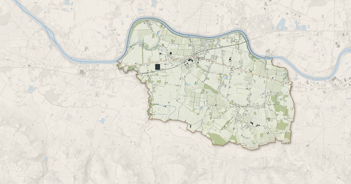 Portrait cartographique de Lamonzie-Saint-Martin : relief, eau, forêts, bâti et voies, calculés à partir des données de l'IGN