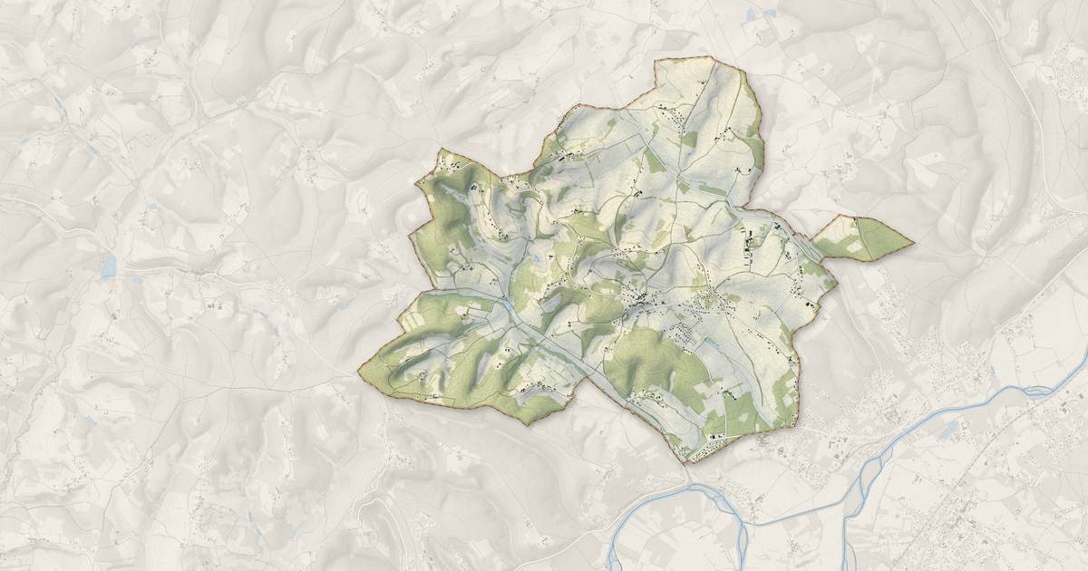 Portrait cartographique de Léguillac-de-l'Auche : relief, eau, forêts, bâti et voies, calculés à partir des données de l'IGN