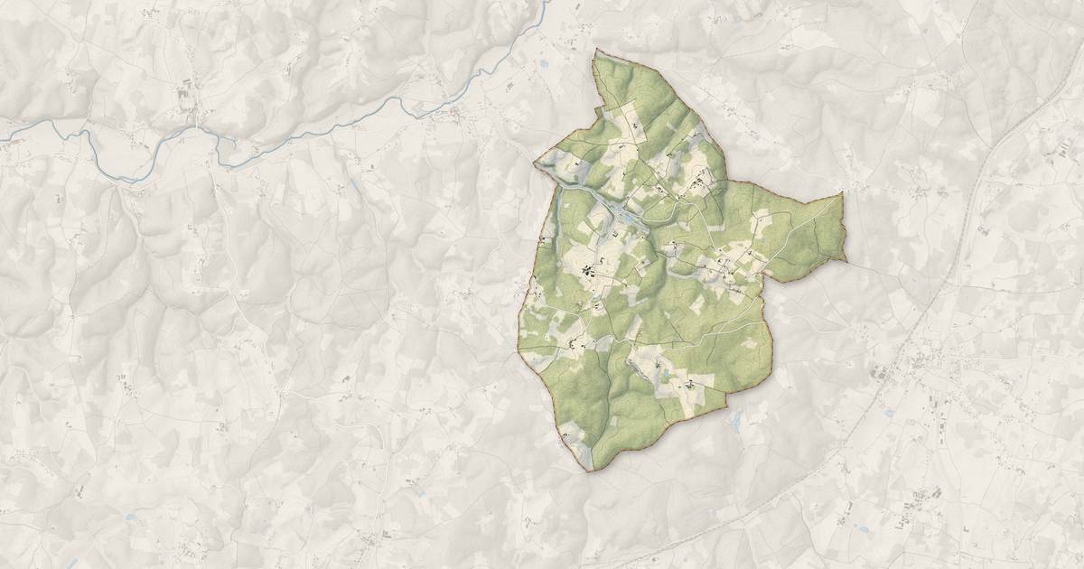 Portrait cartographique de Lempzours : relief, eau, forêts, bâti et voies, calculés à partir des données de l'IGN