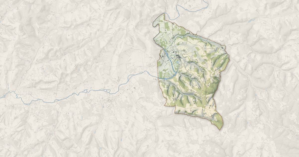 Portrait cartographique de Lisle : relief, eau, forêts, bâti et voies, calculés à partir des données de l'IGN