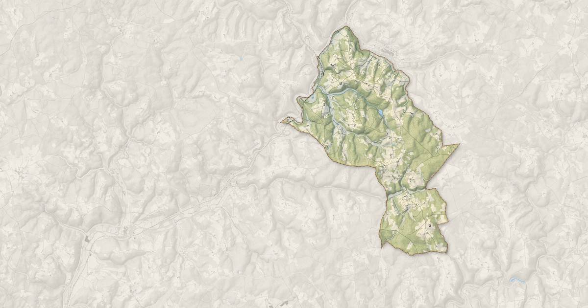 Portrait cartographique de Loubejac : relief, eau, forêts, bâti et voies, calculés à partir des données de l'IGN