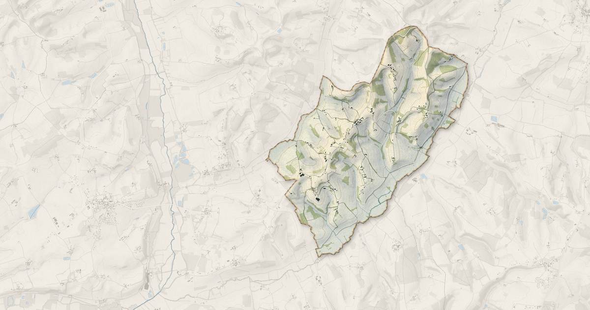 Portrait cartographique de Lusignac : relief, eau, forêts, bâti et voies, calculés à partir des données de l'IGN