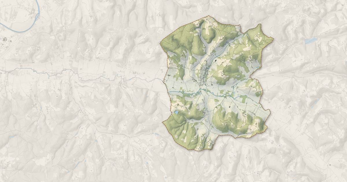 Portrait cartographique de Manzac-sur-Vern : relief, eau, forêts, bâti et voies, calculés à partir des données de l'IGN